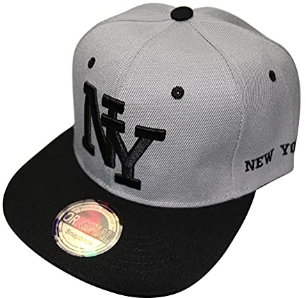 beybey NY Casquette snapback New York originale pour les types cool, gris/noir, XS, 52