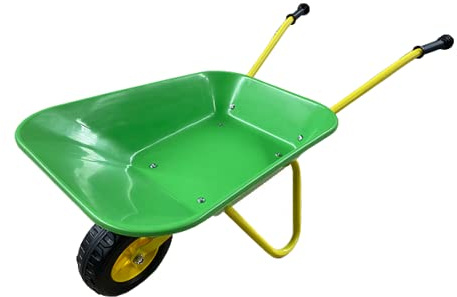 ASC New Child Kids Wheelbarrow - Green/Yellow - Toy, Play, Farm, Gardening