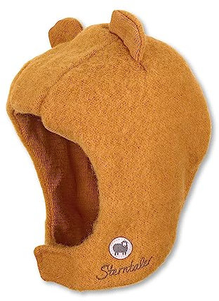 Sterntaler Baby Mädchen Schalmütze Kleinkinder Schalmütze Mütze - Schalmütze Kinder - aus Merino Wolle mit Klettverschluss - hellbraun, 49