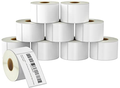 BETCKEY - 57mm x 102mm(2,25 in x 4 in) Perforadas Etiquetas Térmicas para Envío y Uso Múltiple Compatible con impresoras Zebra y otras [10 Rollen/3500 Etiquetas]