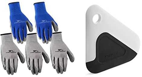 Wells Lamont mens Work Gloves, Grey, Large Pack of 5 US and Kohler K-8624-0 Kitchen Pot and Pan Dish Scraper