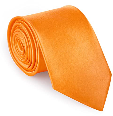 URAQT Men Solid Satin Necktie, 8cm Classic Formal Tie