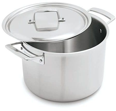Demeyere Essential 5-ply 8-qt Stainless Steel Stock Pot with Lid
