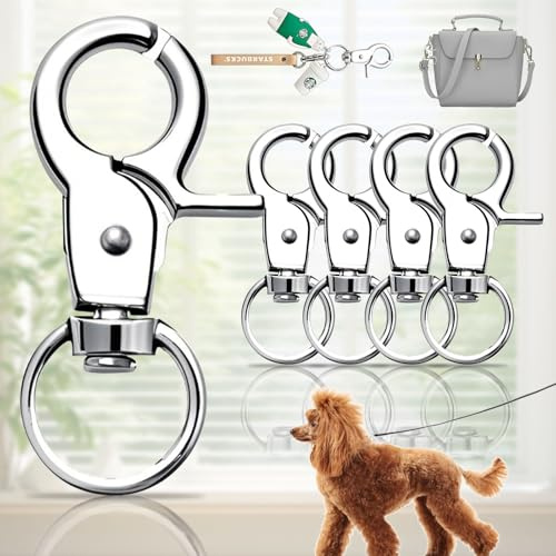 Brateuanoii 5 Stück Schlüsselanhänger, Metall Karabiner Schlüsselanhänger, Schlüsselring Karabiner Drehverschluss, Kleine Abnehmbare Drehverschlüsse, Schlüsselringe-Karabinerhaken Für Herren Und Damen