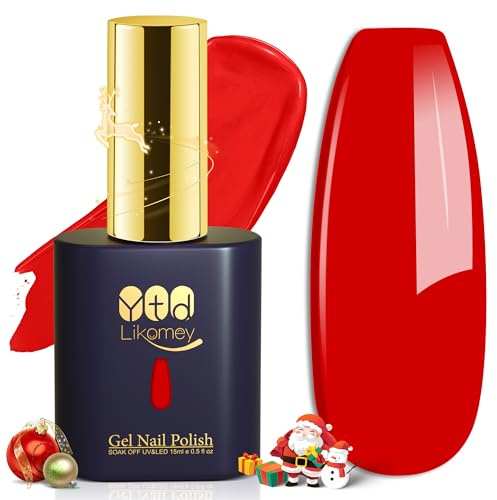YTD Likomey UV Gellack Nagellack Gel,15ml Rot Soak Off Farbgel Nagelgel Maniküre Farbe Gel Nail Polish,CS372