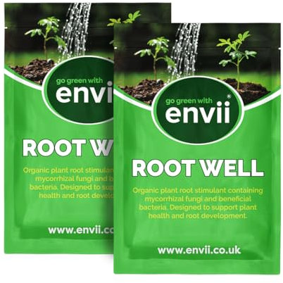 envii Root Well - Mycorrhizal Fungi Powder - Organic & Enriched with Benefical Bacteria - Plant Root Treatment Improves Nutrient Uptake - Treats 160 Plants
