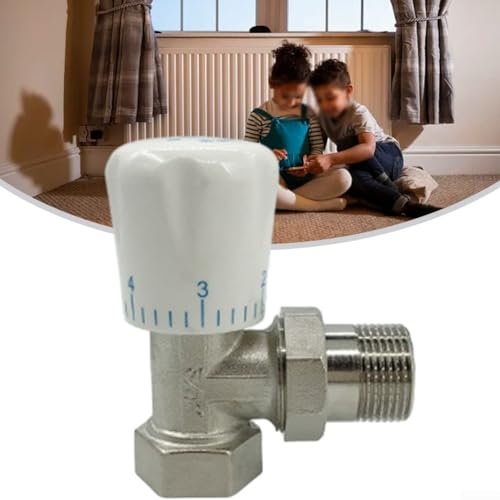 Temperaturregelventil, 15 mm x 34 Winkel, Heizkörper-Thermostatkopf, wassergefüllter Sensor, energiesparend (B)