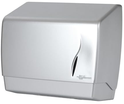 PAPIERSPENDER 500 Blatt Farbauswahl Weiss SCHWARZ ODER Silber MATT PAPIERHANDTUCHSPENDER Box (Silber matt)