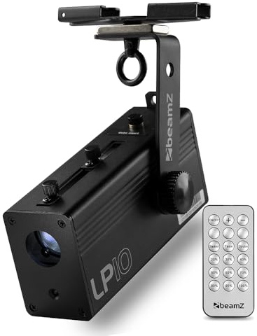 BeamZ LP10 - Logo Projektor mit 10 Motiven, einfache Montage, inkl. Wandhalterung, Gobo Projektor, Akku (Wiederaufladbar) bis zu 12 Stunden, Montage-Set, Light Projector mit Zoom, Fokus