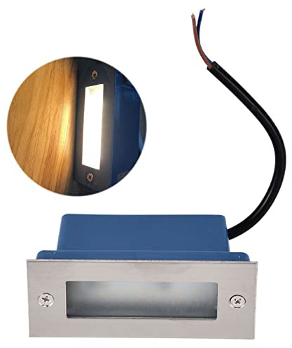 Segnapasso Rettangolari a LED in Acciaio Inossidabile Alta Resistenza Al Calore IP55 Impermeabile Ideale Recinzioni Balconi Interni Esterni Scale