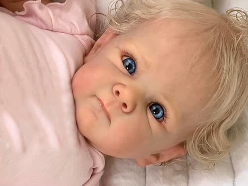 Anano Reborn Baby Mädchen Gewicht vollsilikon ganzkörper 45cm Reborn Puppen lebensecht babypuppe echt aussehende Puppen die Aussehen wie echte Babys mit blonden Haaren