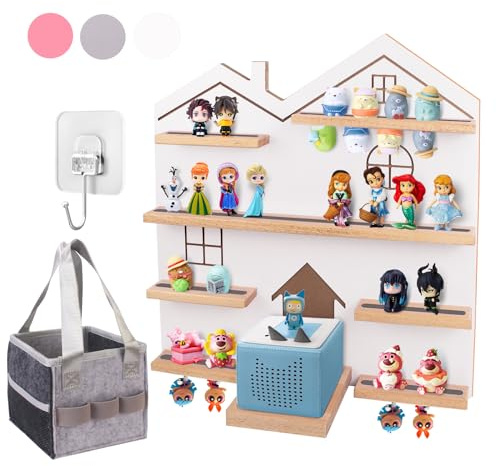 Givilio Großes Tonie-Regal für Toniebox – Toniebox-Aufbewahrung für All Ihre Tonie-Accessoires, Toniebox-Figuren und Toniebox-Figuren, Display-Kollektion, Tonie-Regal (weiß)