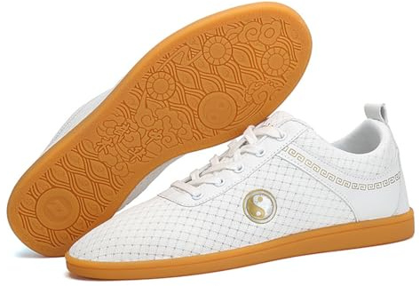 UKUBOXBAG Hombres Mujeres Zapatos De Artes Marciales, Zapatos para Caminar Al Aire Libre Zapatillas Ligeras De Kung Fu Tai Chi Zapatos De Qigong Wing Chun De Lona Transpirable,Blanca,39 EU