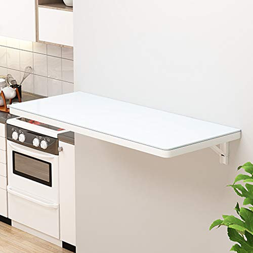 Moderner Klapptisch aus weißem Marmor, gehärtetes Glas, Wandmontage, Klapptisch, mit Blättern, Computertisch für Zuhause, Büro und Bar