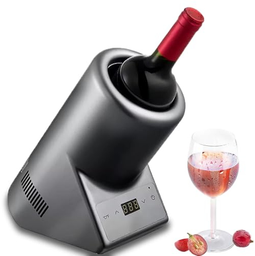 Dfdieratve Elektrischer Weinkühler, Weinkühler für Eine Flasche Wein und Champagner, Tragbarer Kühler Ohne EIS, LCD-Temperaturregelung zur Erhaltung des Besten Geschmacks, für Weinliebhaber,A