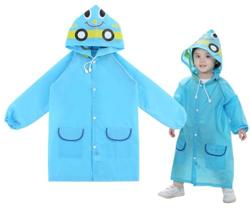 1 Stück Regenponcho Kinder Wasserdicht, Wiederverwendbar Wasserdicht Regencape Kinder mit Kapuze und Ärmeln, Wiederverwendbarer Kinder Regenmantel für Reisen im Freien Klettern Radfahren Wandern