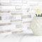 Livelynine Credence Cuisine Adhesive Aspect Pierre Blanc Marron Clair 3D Carrelage Adhesif Mural Salle de Bain Marbre Beige 30x30CM 32 Pièces Stickers Carrelage Cheminée Carreaux Adhesif Salle de Bain