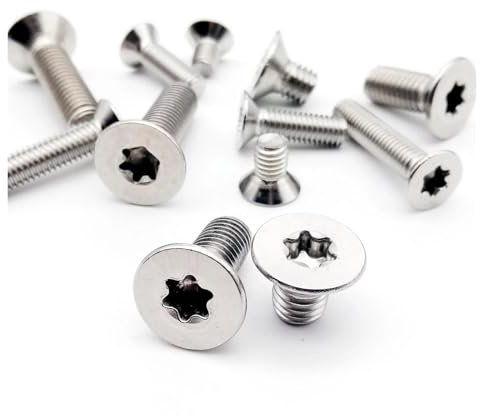 Generisch 50 Stück M1,4 M1,6 M2 304 A2 Edelstahl GB2673 Sechslappen-Torx-Kopf-Flachsenkkopfschraube L = 3–16 mm(8mm,M1.4 50pcs)