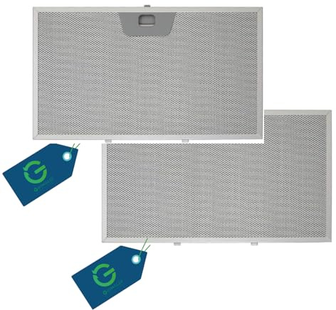 G GRIMALDI Filtro Cappa Alluminio 325x189x8 mm Compatibile con Modelli FABER e Universali, Set 2 Filtri