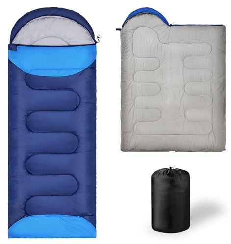 TWZ Schlafsack 3-4 Jahreszeiten für einzelne Erwachsene Kinder, 220 x 75cm Wasserdichter Leichter Deckenschlafsack mit Aufbewahrungstasche für Camping, Reisen, Outdoor, Kleines Packmaß