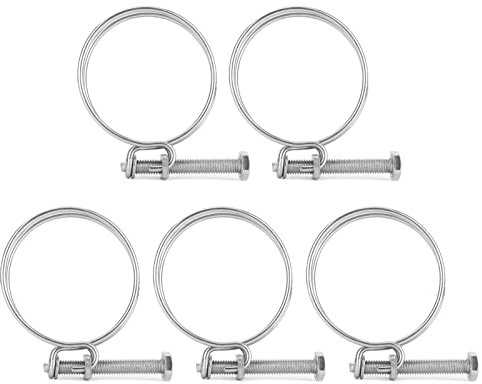 Baxnore 5PCS Wire Hose Clip, 304 Stainless Steel Wire Hose Clamp, Wire Tube Clip, Double Wire Clip, Wire Pipe Clip, Pipe Tube Clamp for Machinery Automobile (59-65mm)