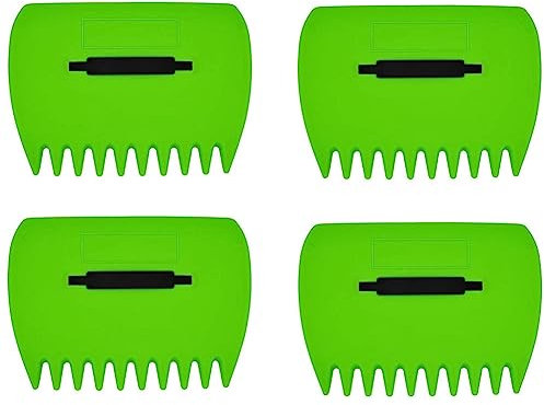 Rtauhife 2 Paia (4 Set) di Rastrelli In Plastica per Attrezzi da Giardino per la Raccolta di Foglie FHex con Erpici In Plastica da Giardino