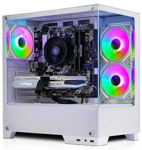 ADMI Gaming PC • AMD Ryzen 5 5600X • NVIDIA RTX 5070 12GB GDDR7 • 16GB 3200MHz DDR4 RAM • 1TB NVMe SSD • WIFI • VR Ready • Charger RGB Panoramic White Gaming PC Case • Windows 11