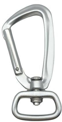 XCSJ Karabinerhaken mit Drehgelenk aus Aluminium Karabiner mit 400kg Belastbarkeit Schwerlast, 360 Grad Wirbelkarabiner für Hundeleine, Bergsteigen,Outdoor, Schlüsselanhänger (1, Silber)