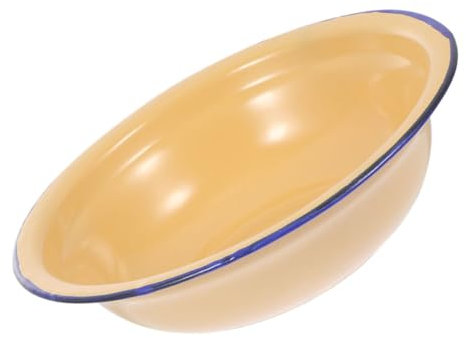 MUCKLILY Lavabo De Esmalte Vintage Cuenco Esmaltado Grueso Para Verduras Multifuncional Para Uso Doméstico Para Mezclar y Servir Sopa Cocina