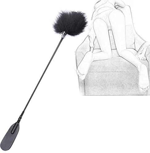 TRQOYTU Fouet SM Érotique Flogger Avec Chatouilleur De Plumes De Luxe Et Fouet À Pagaie En Cuir Fouet À Clitoris En Plumes De Sexe BDSM Bondage Fessée Pagaie Flirt Chatouilleur Contraintes De Lit