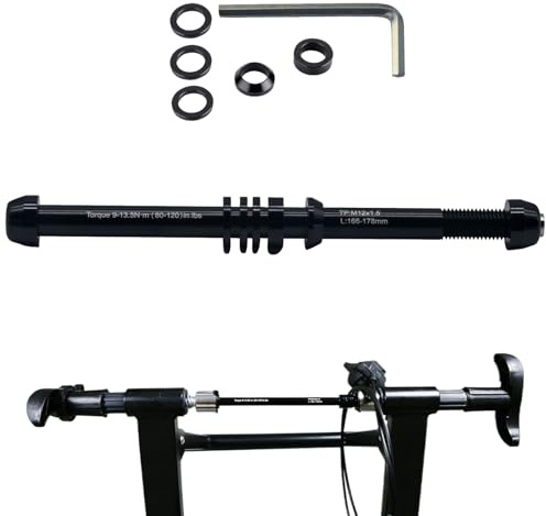 Jubilofex Perno Assale Passante Per Trainer Bici,Adattatore Ruota Posteriore Per Ciclismo Rullo Sostitutivo | Larghezza Regolabile Accessorio Allenamento Uomo Donna