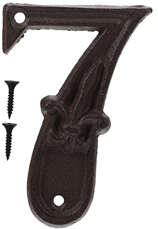 SOIMISS Cast Iron Door Number Vintage Metal Address Sign Heavy Duty House Numbers for Indoor Outdoor Use Easy Installation with Matching Screws for Mailboxes and Home Decor