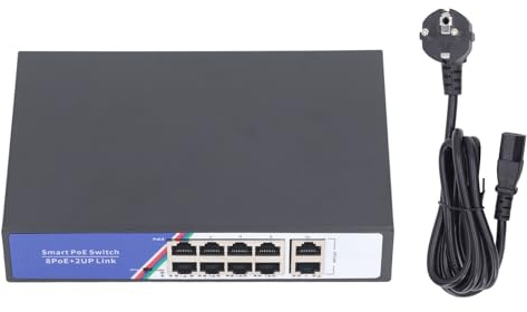 10 Port Poe Switch Metal Basing 20 Gbps Ethernet Plug and Play Network Network Gigabit Capacité silencieuse Opération pour Le Bureau à Domicile
