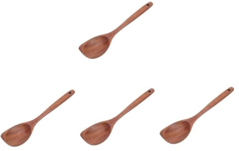 PRETYZOOM 4 Pezzi Spoon Giapponese in Teak Corno Cucchiai Da Minestra Giapponesi Cucchiaio Per Mescolare in Legno Miscelazione Del Cucchiaio Cucchiai Giapponesi Utensili Da Cucina Marrone
