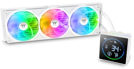 TH360-S V3 ARGB | All-in-one water cooling | 3.95 segment LCD display | Rotatable pump head | Single frame fan | Snow