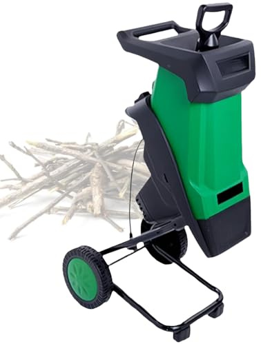 XygZythror Trituradora EléCtrica De JardíN, Trituradora EléCtrica De Madera, con Bolsa De ColeccióN De 50 L, para Residuos De Patio, Ramas Y Hojas Green