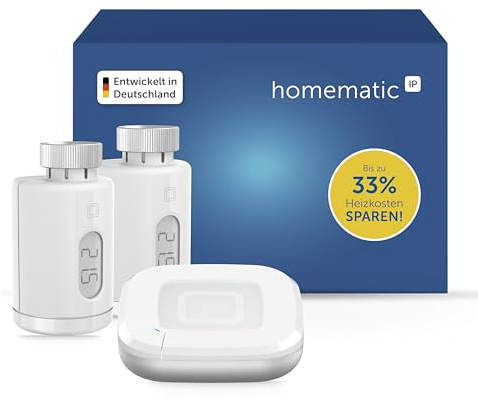 Homematic IP Starter Set Heizen – Pure | Smart Home, digitale Steuerung für Heizung mit App, Alexa, Google Home, einfache Installation, Energie sparen, 162165A0
