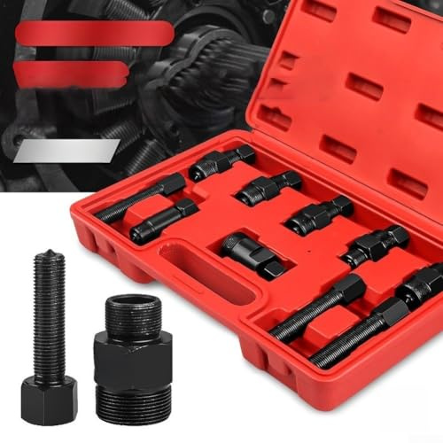Kit de herramientas de extracción de volante magnético para motocicleta, 10 piezas, juego de reparación de acero para extracción de rotor de motor con diseño de cabeza hexagonal y acabado ennegrecido