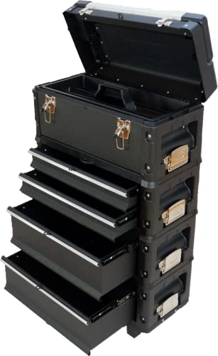 ASS Carrello porta attrezzi XL Tipo B2-B BLACK EDITION con il fermo cassetto e serratura