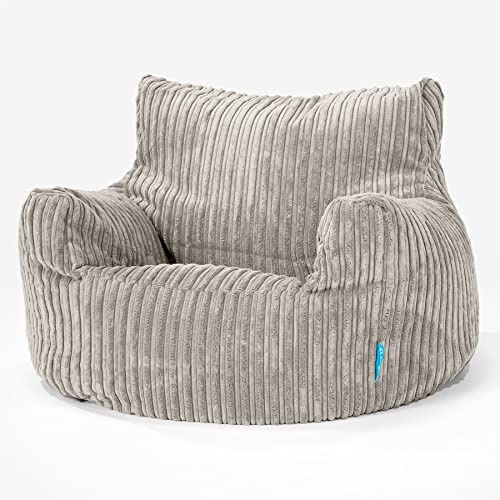 Lounge Pug Kindersessel Sitzsäck 3-8 Jahren, Nerzfarben Cordstoff, Kinder Sitzsack-Sessel für Jungen & Mädchen, Kinderstuhl