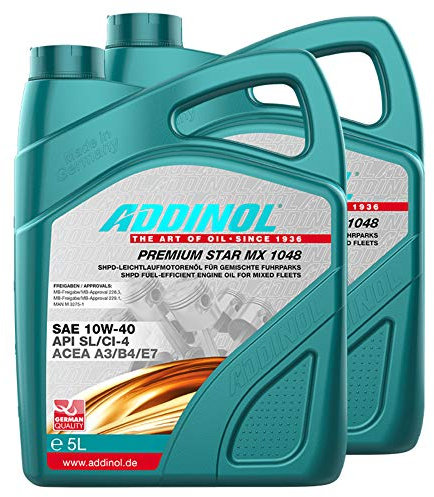 Addinol 2X Motoröl Motorenöl Motor Motoren Motor Oil Engine Oil 10W-40 Premium Star Mx 1048 5L 72103481