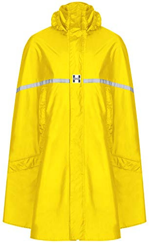 HOCK Premium Regenponcho mit Reißverschluss - Fahrradponcho Wasserdicht mit Reflektoren - Herren Damen Regenschutz - Hochwertige Regenbekleidung (gelb, XL)