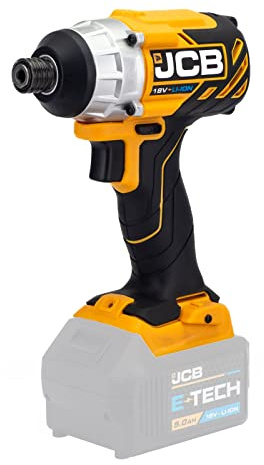 JCB 18V Brushless Cordless Impact Driver, Bare Unit, Variable Speed & 1/4 Hex Quick Change Chuck, 180Nm Torque, LED Light & Belt Clip, 3 Year Warranty
