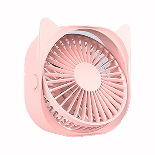 HIOD Mini Ventilateur USB Outils de Refroidissement D'été Mini Ventilateur de Bureau 360 Degrés d'angle Réglable Ventilateur Électrique Portable 3 Vitesse du Vent Réglable,Pink