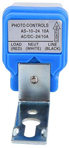 Shanrya Interruptor de Control de luz automático, 50-60 hz AC 12V / 24V / 110V / 220V 10A Interruptor de Pared, Interruptor de Control de luz Exterior antiinterferente para pequeños(24V)