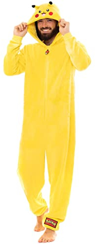 Pokemon Herren Schlafoveralls Pikachu Gelb Small