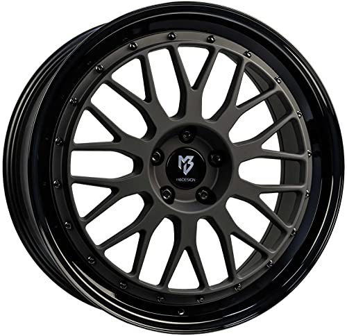 MB Design Felge LV1 8.5Jx19 ET45 5x112 Schwarz stumpfmatt/Glanzschwarz kompatibel mit Mercedes-Benz A a GLA GLB B C63 C CL CLA E