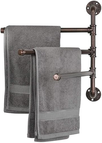 BPILOT Handtuchständer Industrieller Retro-Handtuchhalter Wasserrohr-Handtuchhalter 3-lagiger drehbarer Handtuchhalter Badezimmer-Handtuchhalter Handtuchhalter Handtuchstange