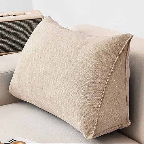 XIEMINLE Kopfteil Rückenlehne Nackenrolle, Lendenwirbelstützkissen, Keil-Lesekissen, stützendes Keil-Lendenkissen mit Reißverschluss, Ruhe-Lesekissen für Sofa, Bett, Tagesbett, 100 x 20 x 35 cm,