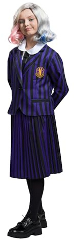 Chaks - Mercoledì uniforme scolastica Enid Sinclair, costume a 3 pezzi per bambini, vestito per Halloween e carnevale